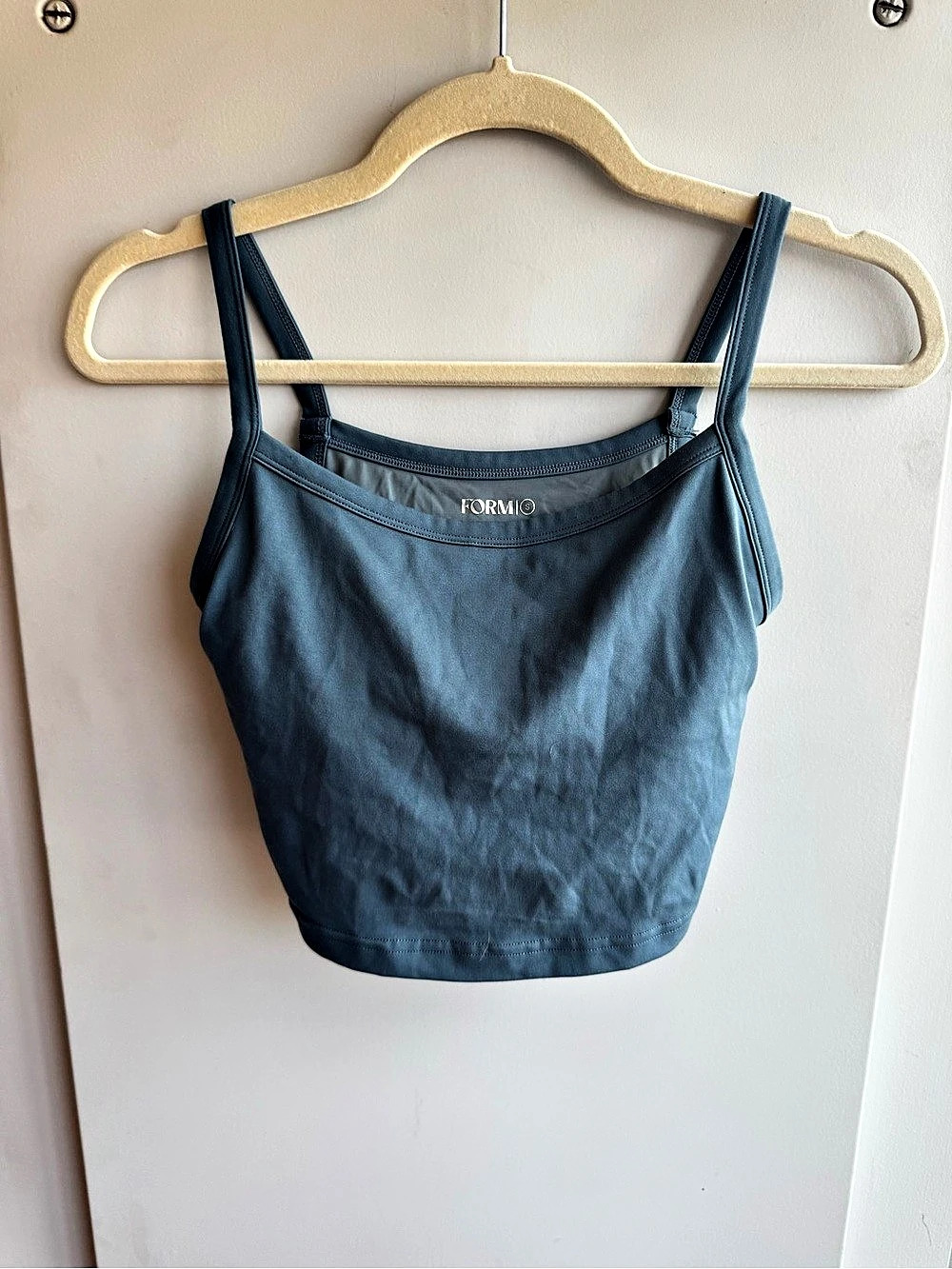 FORM by Sami Clarke Slate Blue Cropped Tank Sports Bra Size S
